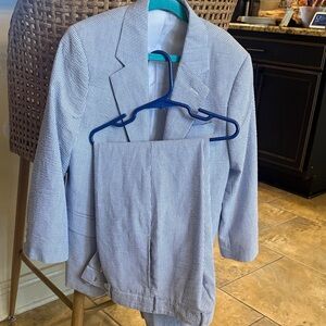 seersucker Striped Suit Set